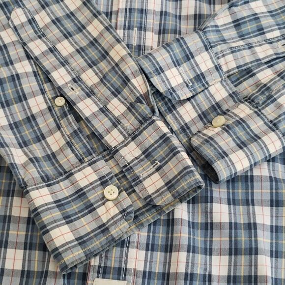 Abercrombie and Fitch Shirt Mens XL Cotton Blue White Plaid Muscle Button Down - Picture 10 of 10